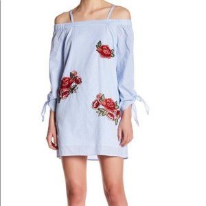 Romeo & Juliet Couture Pin Stripe Floral Dress Women Size Small